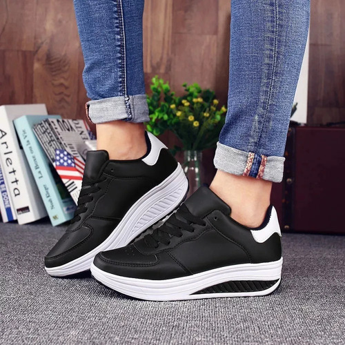 Zapatillas Deportivas Informales Para Mujer Con Suela Gruesa
