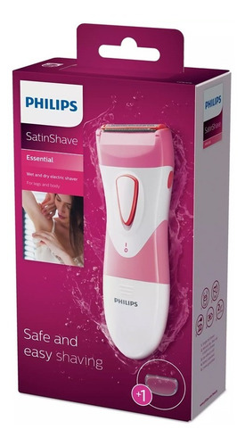 Afeitadora Femenina Philips Hp6306 Uso En Seco Húmedo A Pila