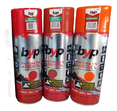 Esmalte En Aerosol Byp (rojo Y Naranja)