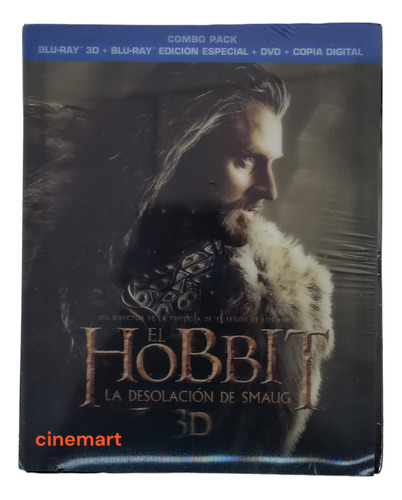 El Hobbit La Desolación De Smaug Bluray 3d + Bluray + Dvd 