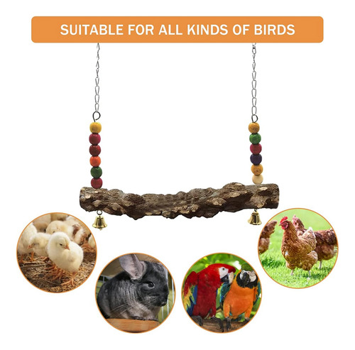 4 Pack Chicken Bird Swing,natural Wooden Swing Toys,wood