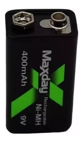 Imagem 3 de 3 de Bateria Recarregável Maxday 9v 400mah Ni-mh 1000 Ciclos