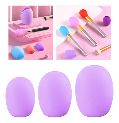 3 Piezas De Funda Protectora De Silicona Para Brochas De