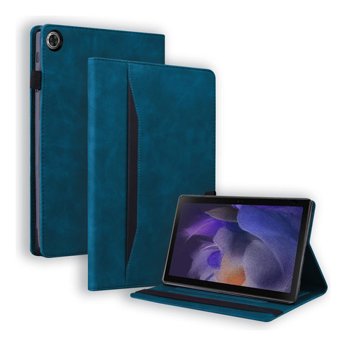 Funda Para Samsung Galaxy Tab Piel Sintetica Flip Stand Azul