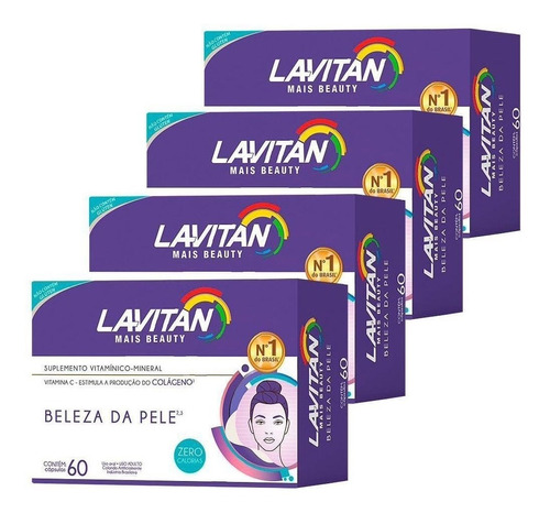 Kit 4 Lavitan Mais Beauty Rejuvenescedor 60 Cáps