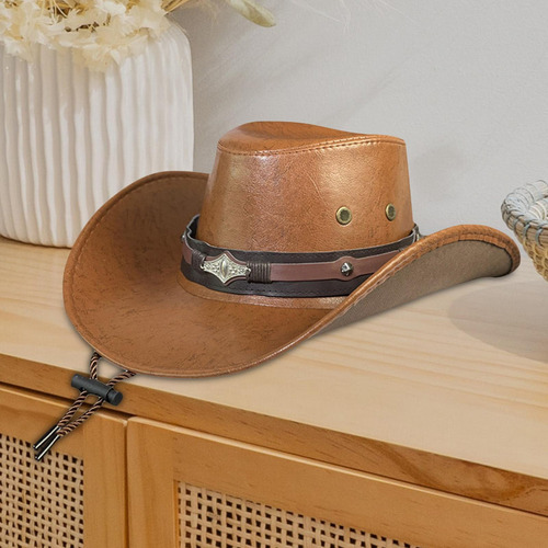 Sombrero De Vaquero Con Correa Ajustable Para La Barbilla,