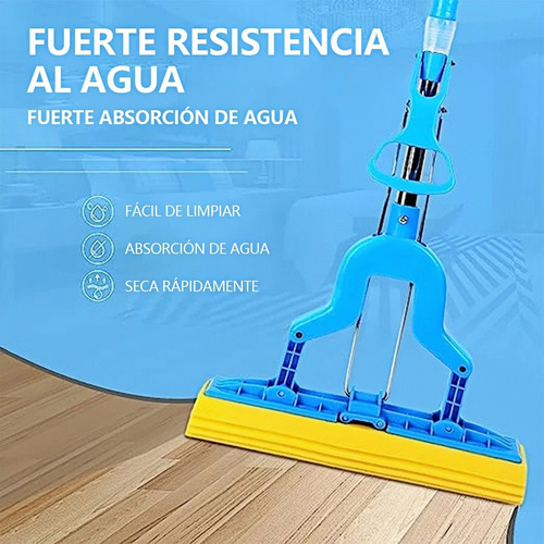 Fregona De Esponja Súper Absorbente Con Mango Telescópico Rosa