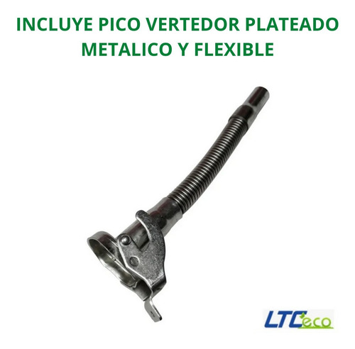 Imagen 3 de 10 de Bidon De Chapa 5 Litros Para Combustible Con Pico Vertedor