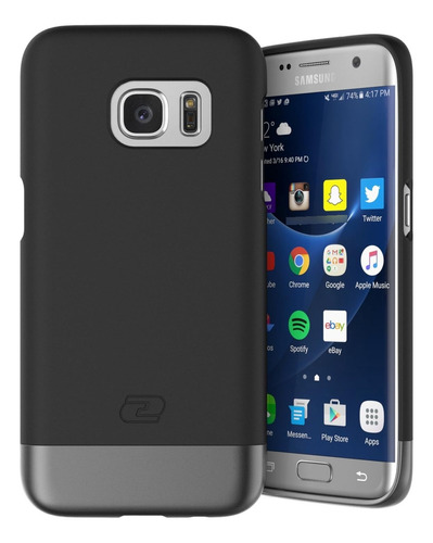 Funda Encased Para Samsung Galaxy S7 Edge Color Negro Y Clip