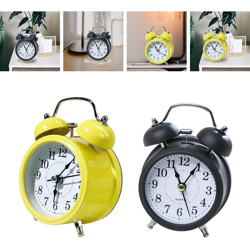 Reloj Despertador Retro Con Esfera Que En La Oscuridad Y Sin
