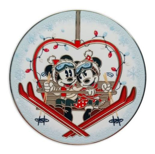 Pin Navideño Disney Store Mickey & Minnie