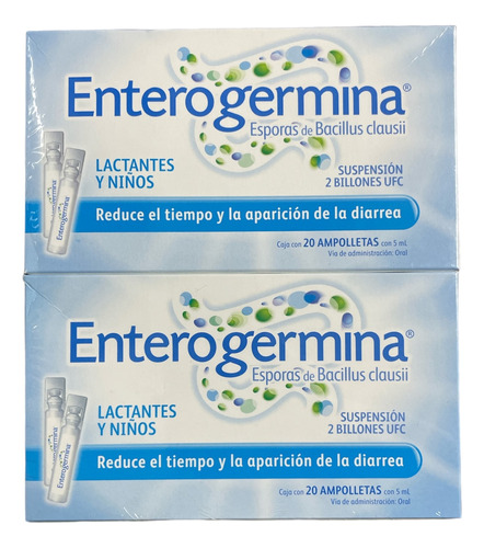 Pack 2 Enterogermina Esporas De Bacillus Clausii 20ampolle