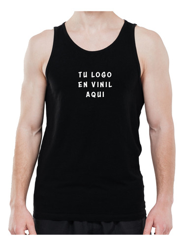 Camiseta Hombre Personalizada Sin Mangas Neg Algodon Temach