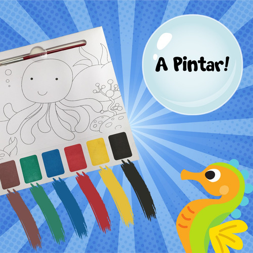 Set 4 Libros Para Pintar Con Agua Y Acuarelas