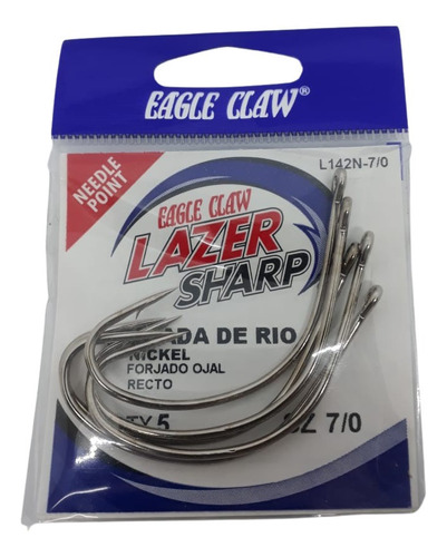 Anzuelos Eagle Claw L142n N7/0 X5u Lazer Sharp Pesca Torcido