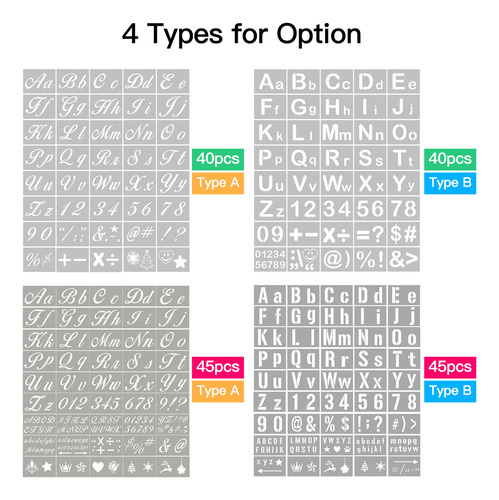 Youpin 45 Plantillas Reutilizables De Letras Y Números Para