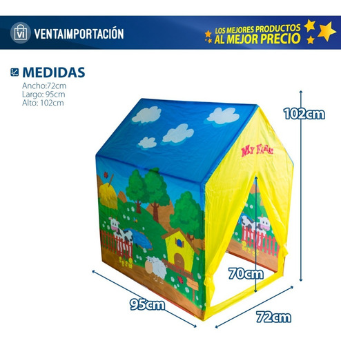 Carpa Infantil Nenas Nenes Casita Granja Animales Jueguetes