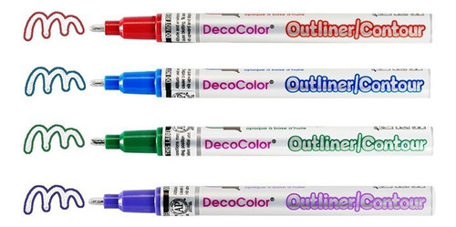 Marcador Uchida Decocolor Outliner Contour X Unidad Color Verde