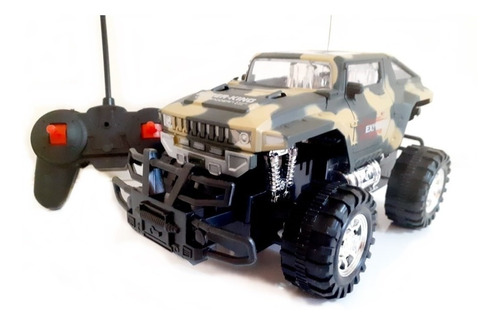 Carrinho De Controle Remoto Militar Monster Truck 7 Funções