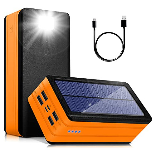 Solar Power Bank 50000mah, Portable Solar Phone Charger With