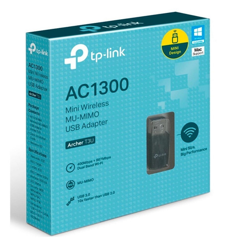 Imagen 3 de 9 de Adaptador De Red Wifi Usb 3.0 Ac1300 Archer T3u Tp-link