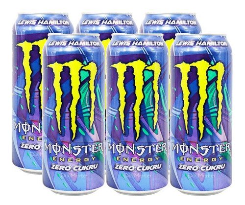 6 Energético Monster Lewis Hamilton Zero Açúcar Limit 500ml