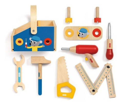 Juego Caja De Herramientas De Madera Para Niños Djeco