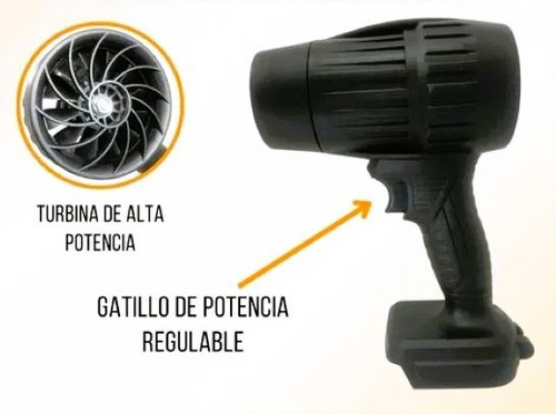 Soplador Eléctrico Stardom Potencia 2 Baterías 21v + Maletín Negro