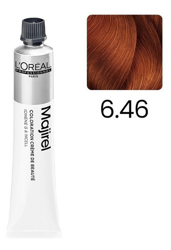 Tintura Majirel Loreal, Pomo De 50 Gr Tono 6.46 Rubio Oscuro Cobrizo Rojizo