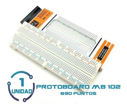 1 Unid Protoboard Mb-102 Nueva De 830 Puntos Breadboard