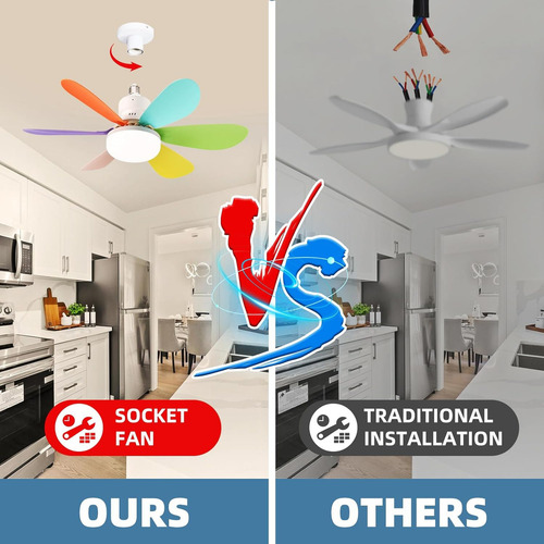 Ventilador De Teto Pequeno Led Com Luz E Controle Remoto