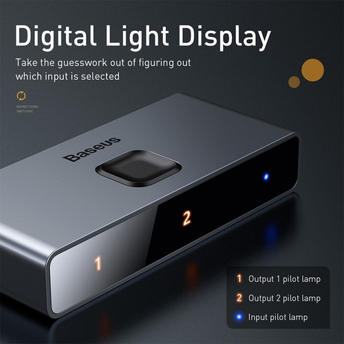 Imagen 5 de 10 de Switch Splitter Bidireccional Hdmi 1x2 4k 30hz / Baseus