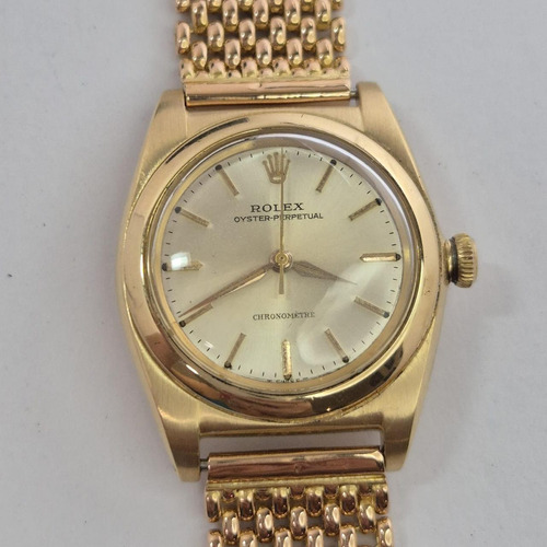 Rolex Oyster Perpetual Bubbleback 1946 Full Gold 32mm Dourado Dourado Branco (Usado)