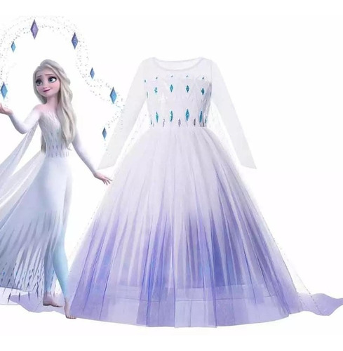 Disfraz Vestido Princesa Reina  Elsa Frozen 2