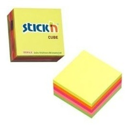 Block Cubo Notas Adhesivas Stick`n 76x76mm Fluo