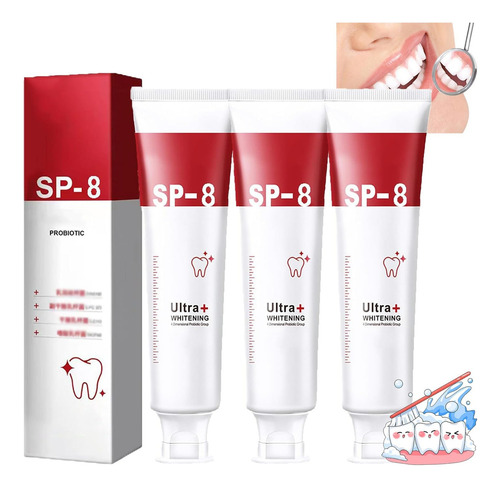 - Pasta De Dientes Sp8 Probiotics Bright White, Fresh Breath