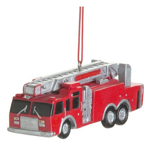 Adorno De Navidad Colgante De Resina Para Camion De Bomberos