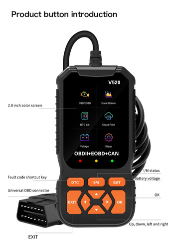 Car Scanner Detector De Fallos De Diagnóstico V520 O
