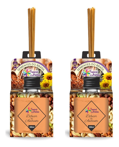 2 Unid. Difusor De Ambientes 300ml Tropical Sementes Brasil