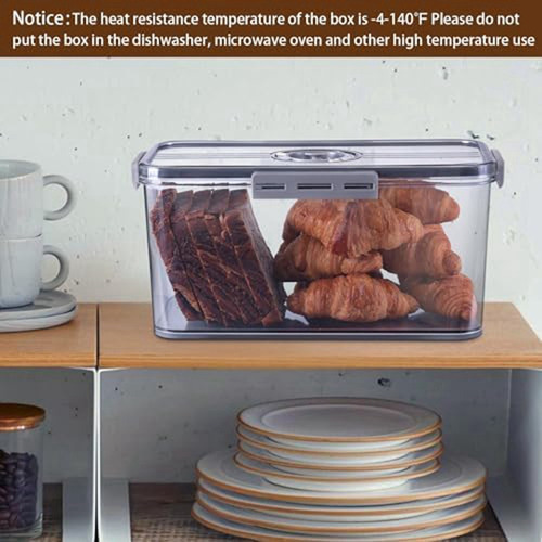 Fwefww Caja De Pan Para Encimera De Cocina, Con Tapa,