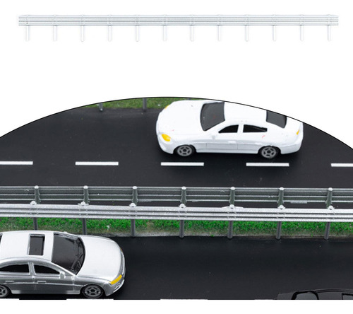 Barestra De Escena De Carretera En Miniatura 25 Cm Plateado