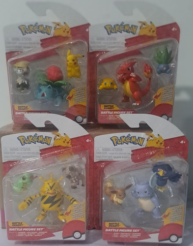 Set De Batalla De 4 Pack Figuras De Pokemon