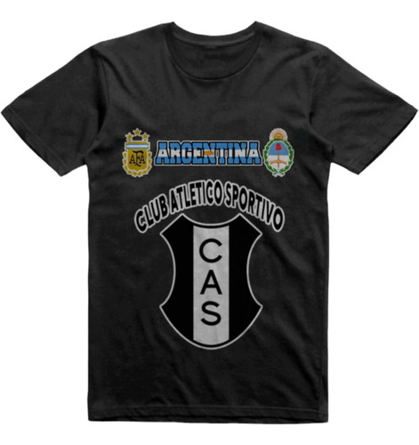 Remera Infantil Negra Club Atletico Sportivo 25 De Mayo