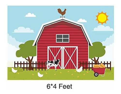 Telon De Fondo De Fotografia De Animales De Granja Rojo Para