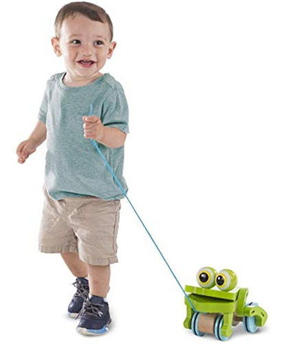 Melissa Y Doug Juguete Para Tirar De La Rana Retozando