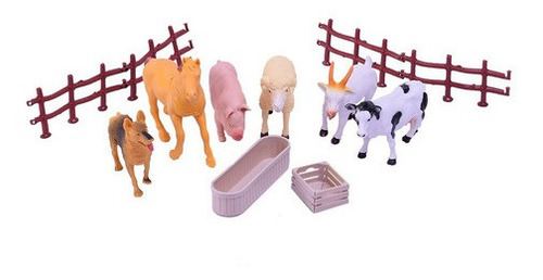 Imagen 2 de 10 de Animales Muñecos De Granja X 6 Con Accesorios El Duende Azul