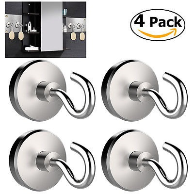 4pcs Set Fuerte 40lb Ganchos Magnéticos Neodimio De Resisten