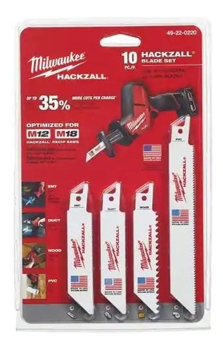 Juego De 10 Hojas De Sierra Sable Milwaukee 4922-0220 