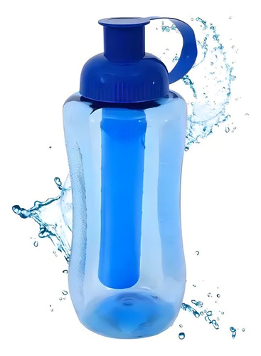 Garrafinha Squeeze De Água Azul Rosa Preta Com Gelo 600ml