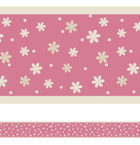 Imagem 3 de 3 de Faixa Adesiva Decorativa Infantil Floral 12m X 15cm